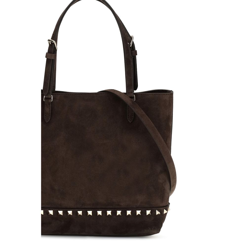 Valentino Garavani Bos Taurus Calfskin Shoulder Bag Brown