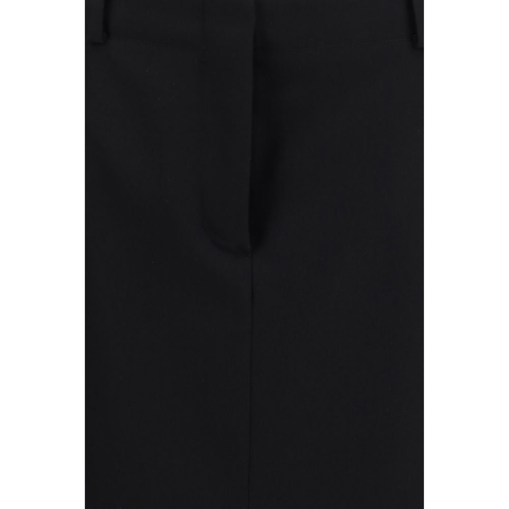 Jupe midi en laine noire Fendi modèle Oves Aries coupe définie