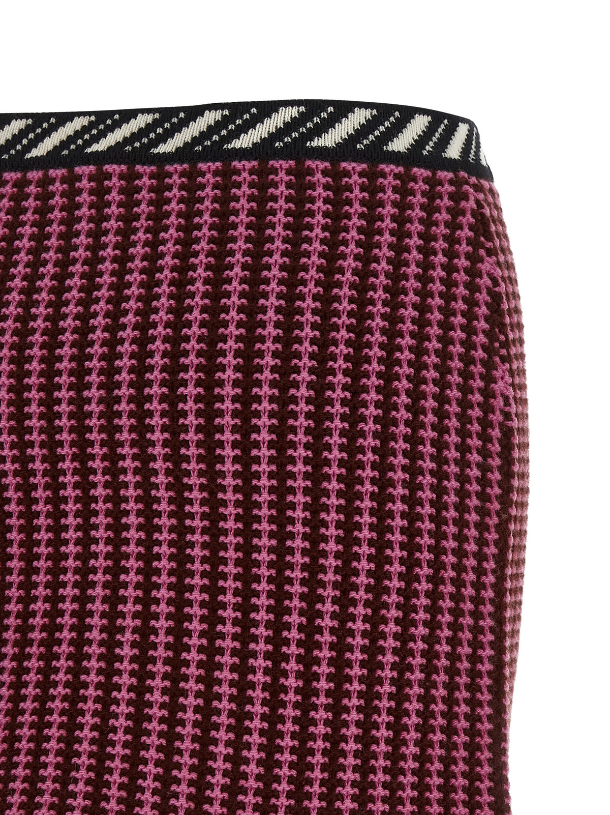 Versace Multicolor Virgin Wool Crochet Finish Long Skirt
