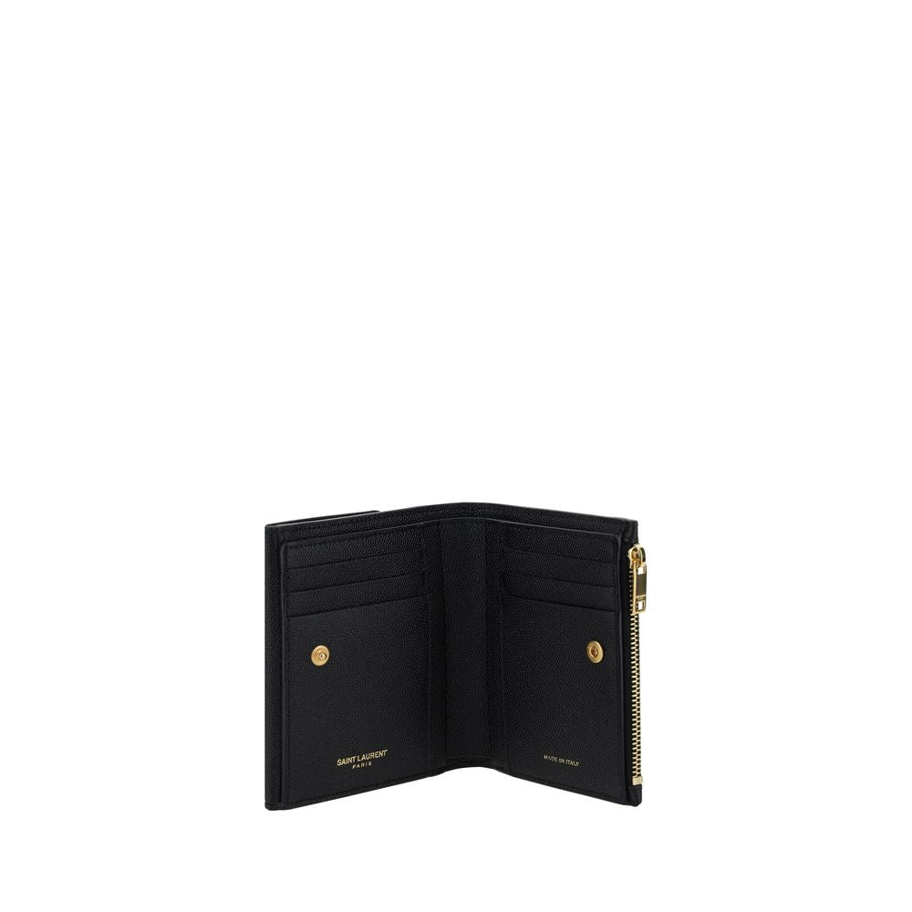 Portefeuille Saint Laurent Bos Taurus Noir Cuir De Veau