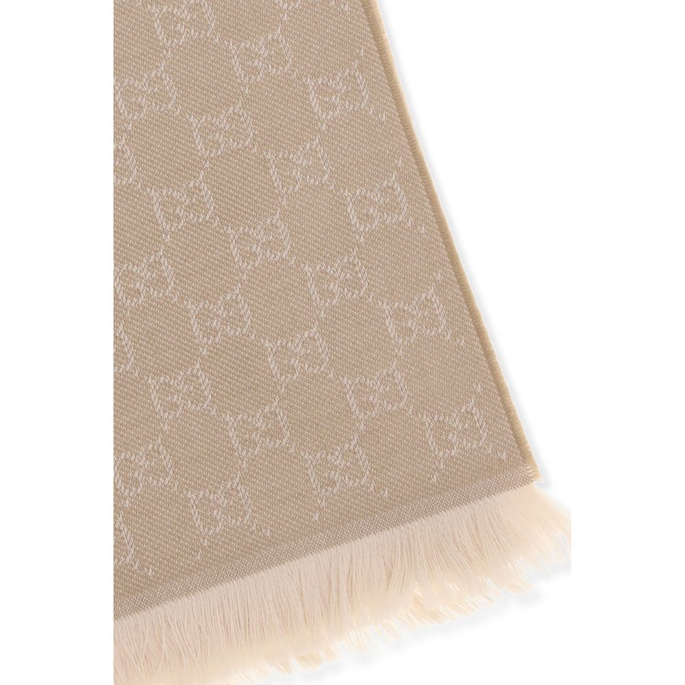 Gucci Foulard De Lana Oves Aries En Beige GG Supreme