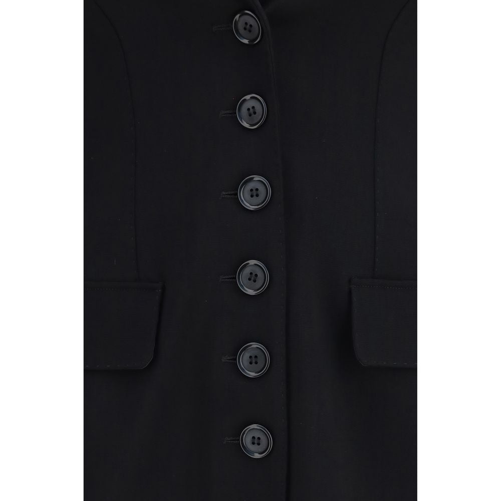 Dolce Gabbana Black Wool Full Length Oves Aries Jacket