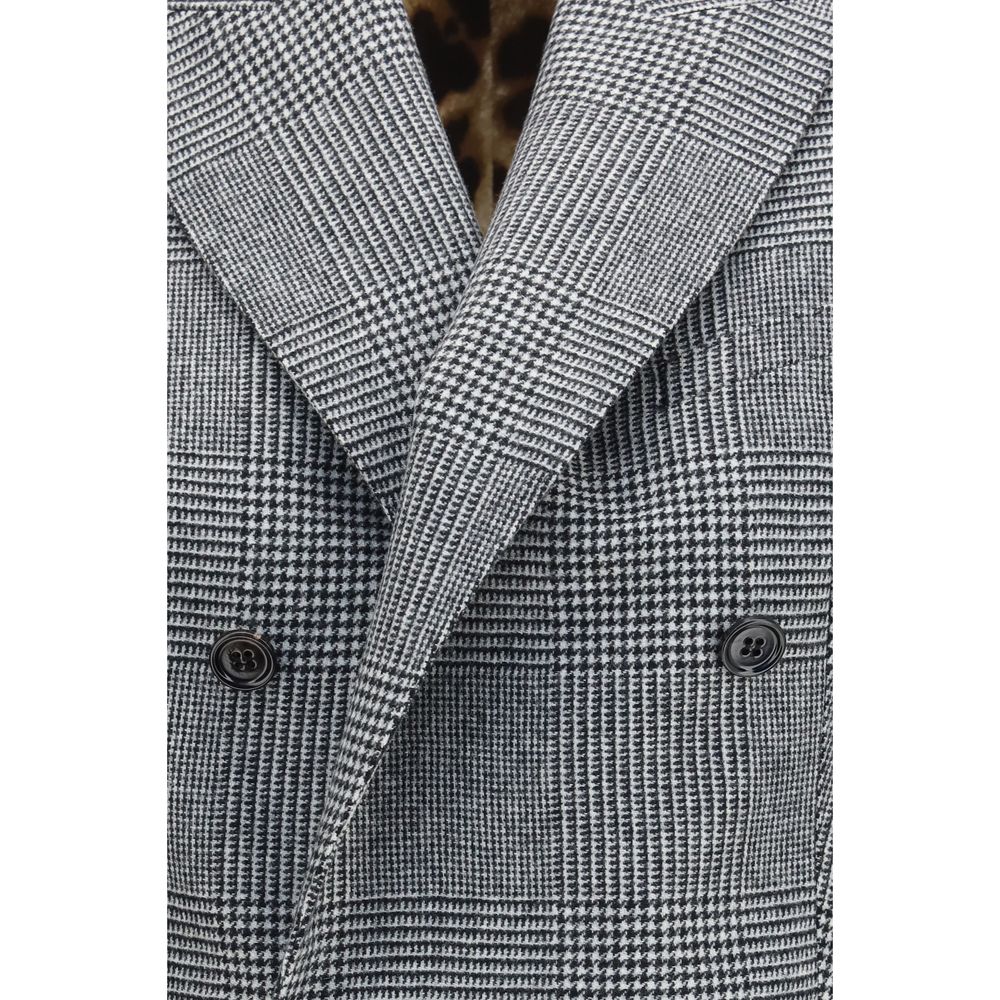 Dolce & Gabbana Blazer De Lana Gris Ovis Aries Estructurado