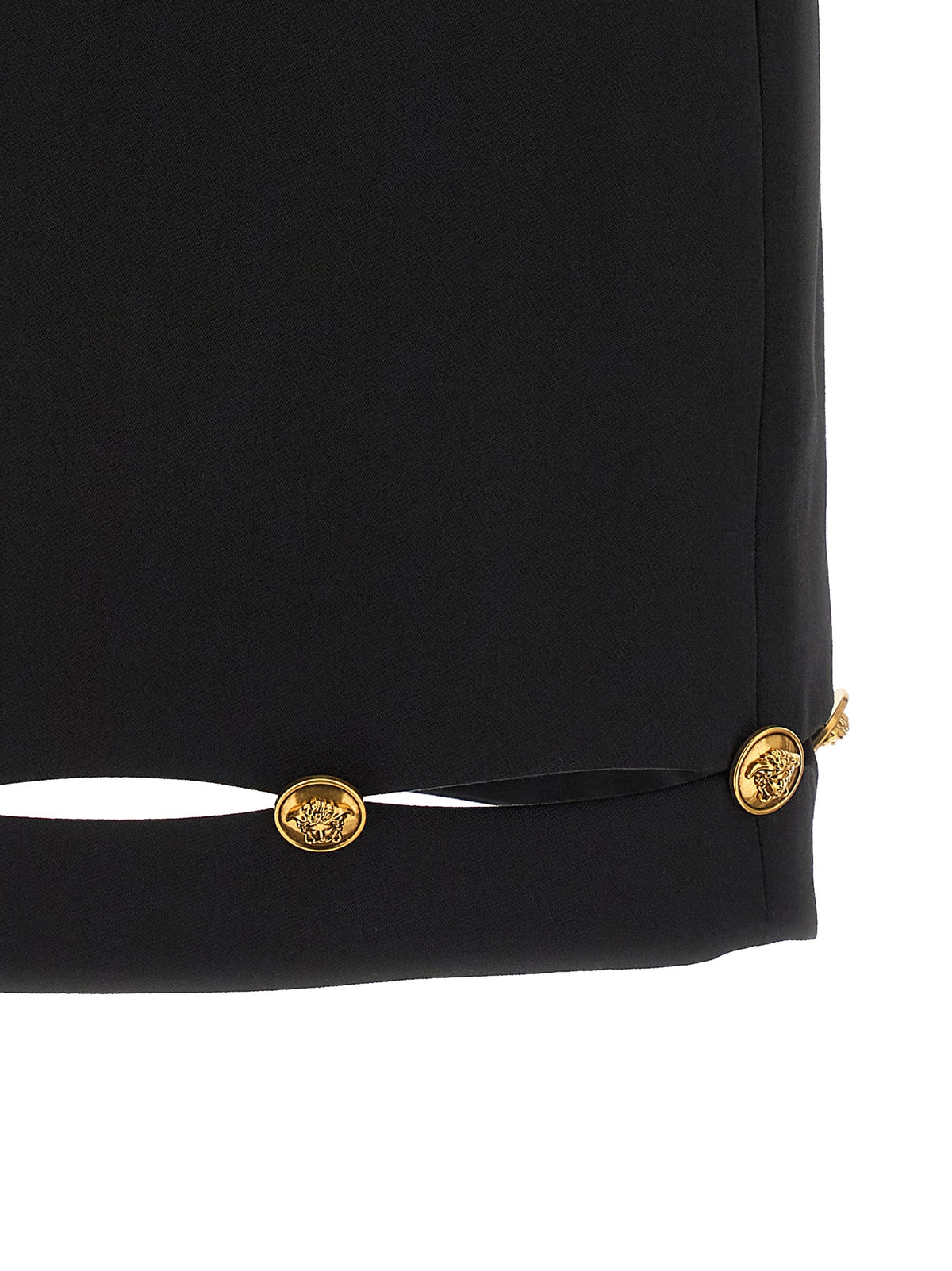 Versace Jupe Longue En Laine Vierge Noire - Taille Haute