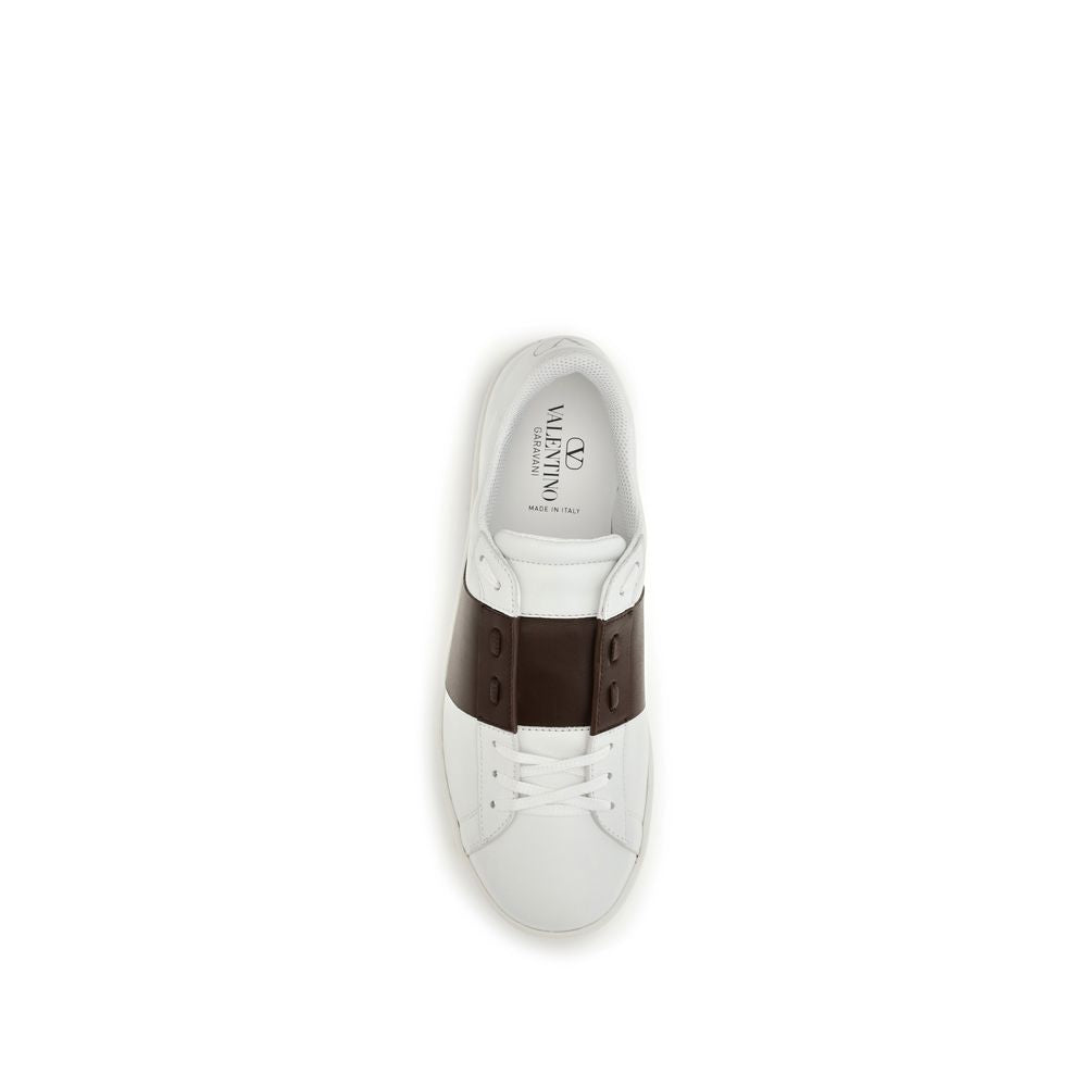 Valentino Garavani White Calf Leather Bos Taurus Low-Top Sneakers