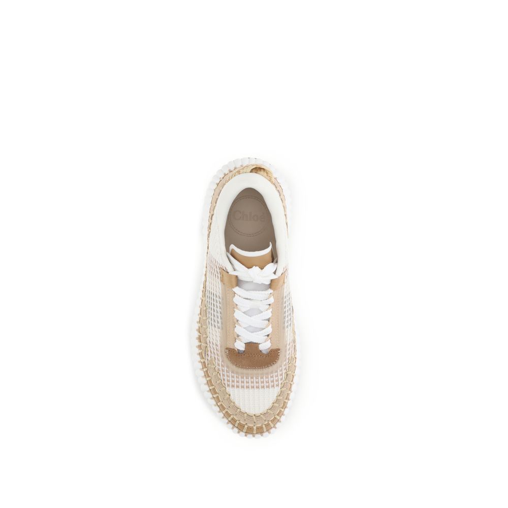 Chloé Nama Contemporary Beige Nylon Sneakers