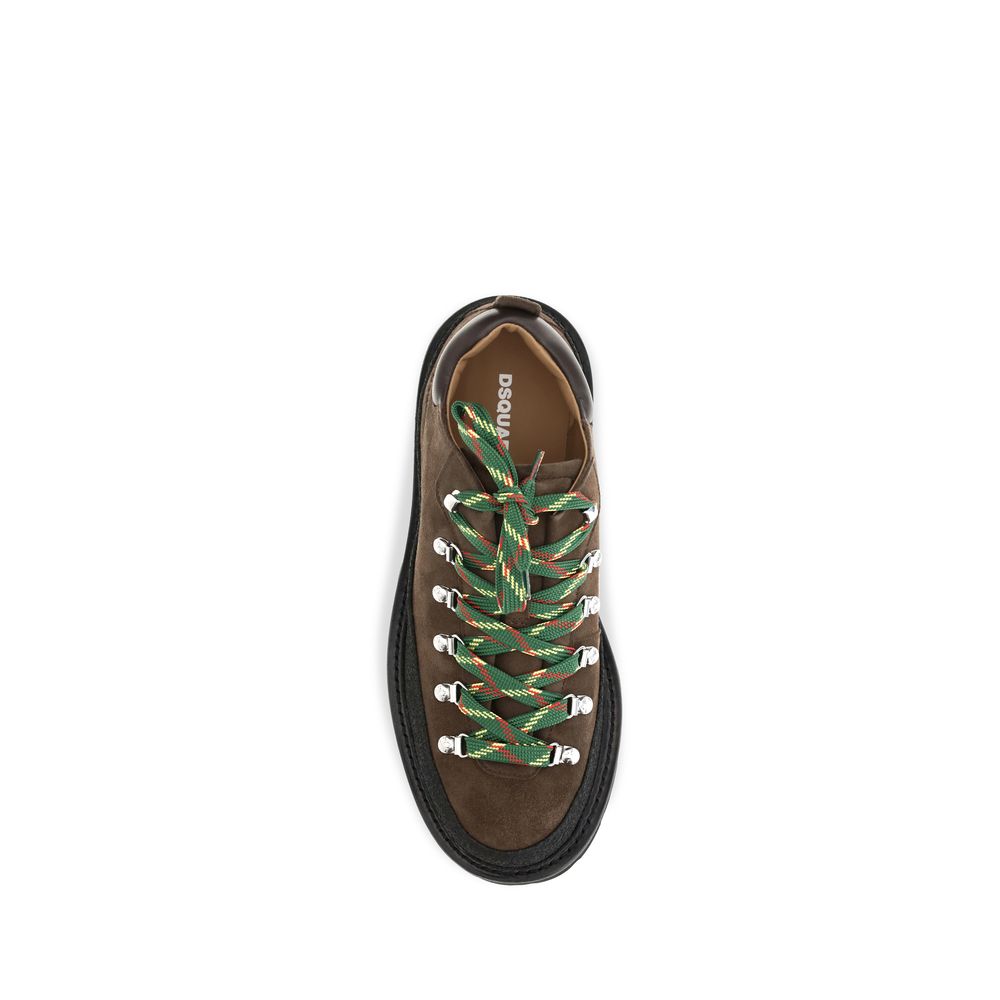 Dsquared² Botas de Cordones en Cuero de Ternera Marrón Modelo Bos Taurus