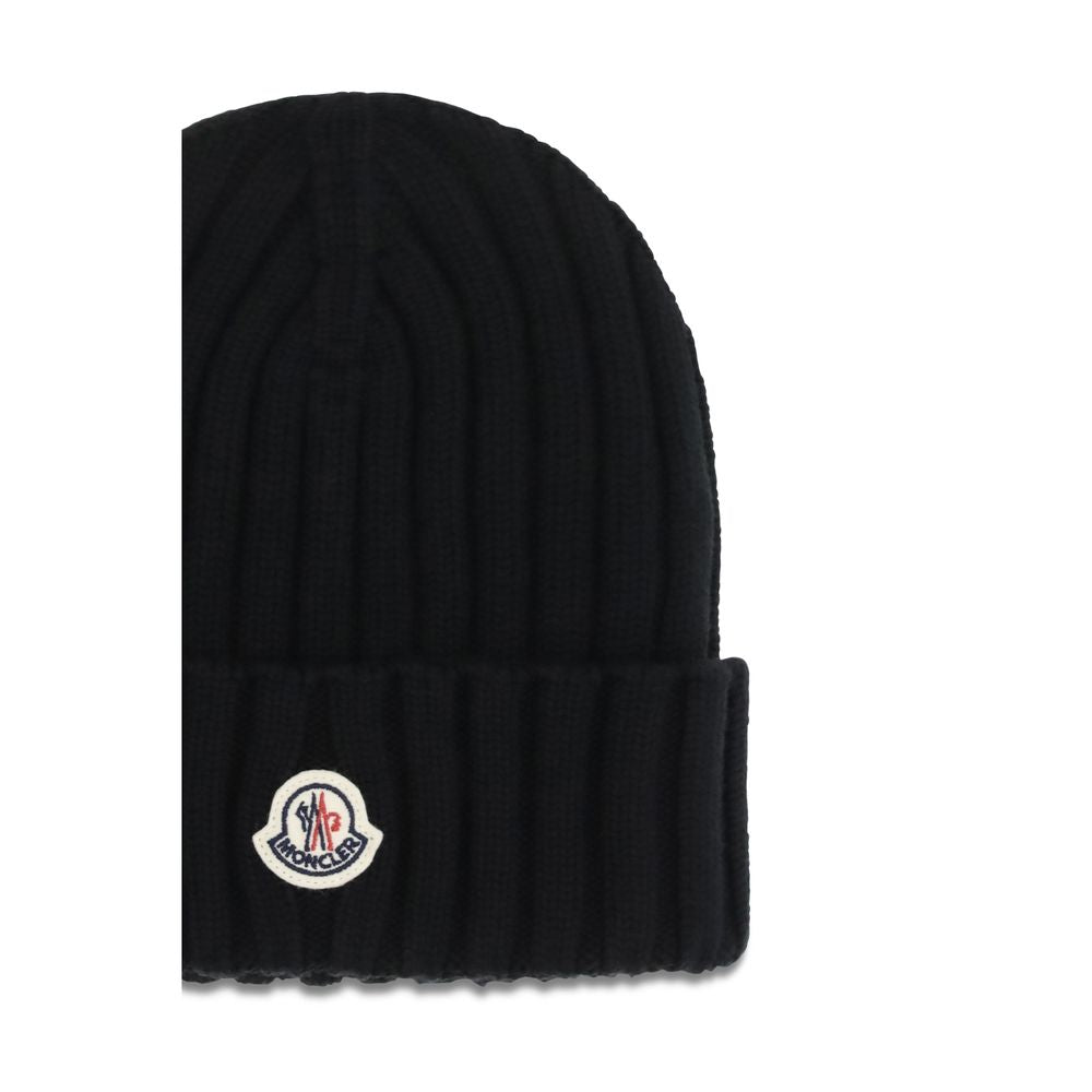 Moncler Black Wool Hat Oves Aries AW26 Collection