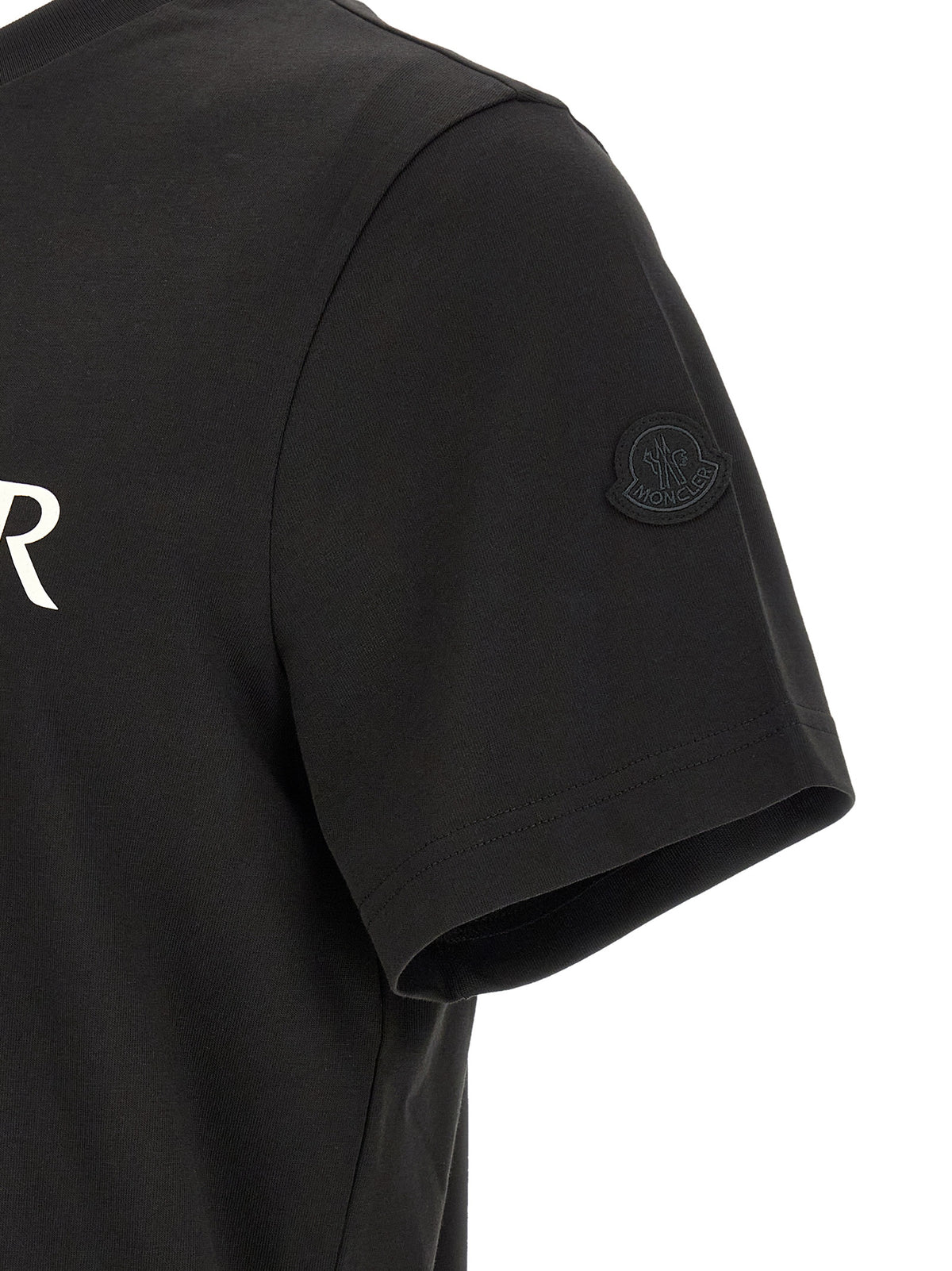 Camiseta De Algodón Moncler Negra Estilo Casual Atemporal