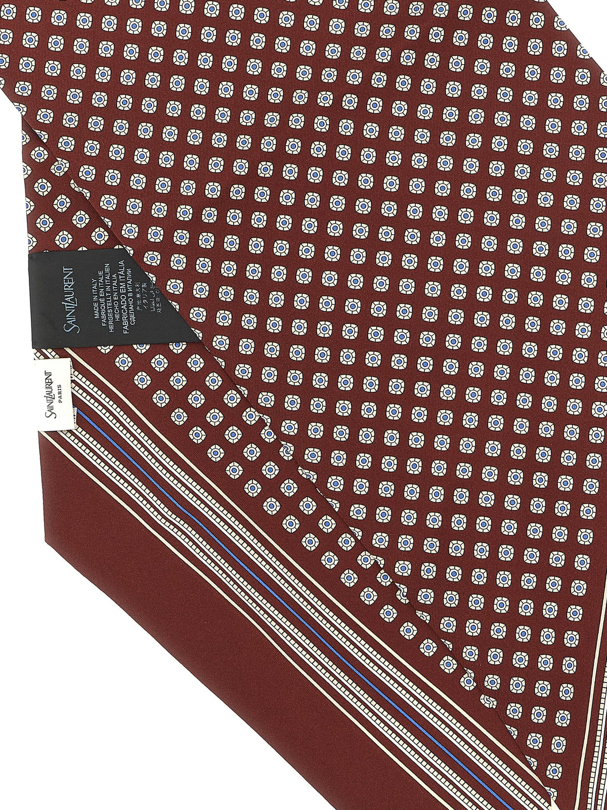 Corbata Laza Saint Laurent De Seda Pura En Color Bordeaux