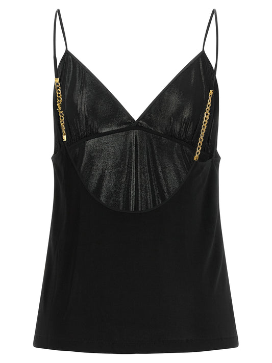Camiseta De Tirantes En Viscosa Negra De Saint Laurent