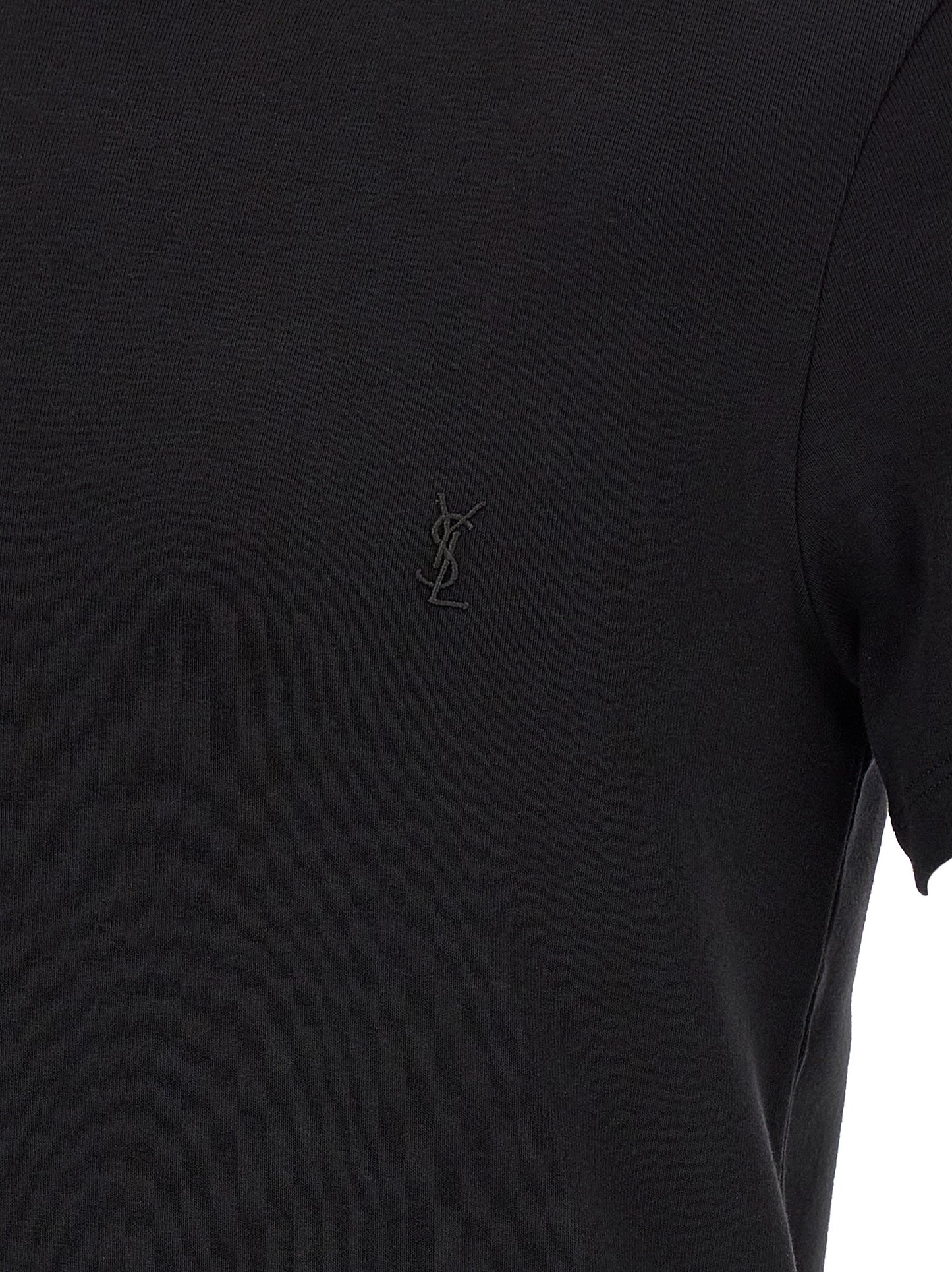 Camiseta Saint Laurent De Algodón Negro - Silueta Clásica Cómoda