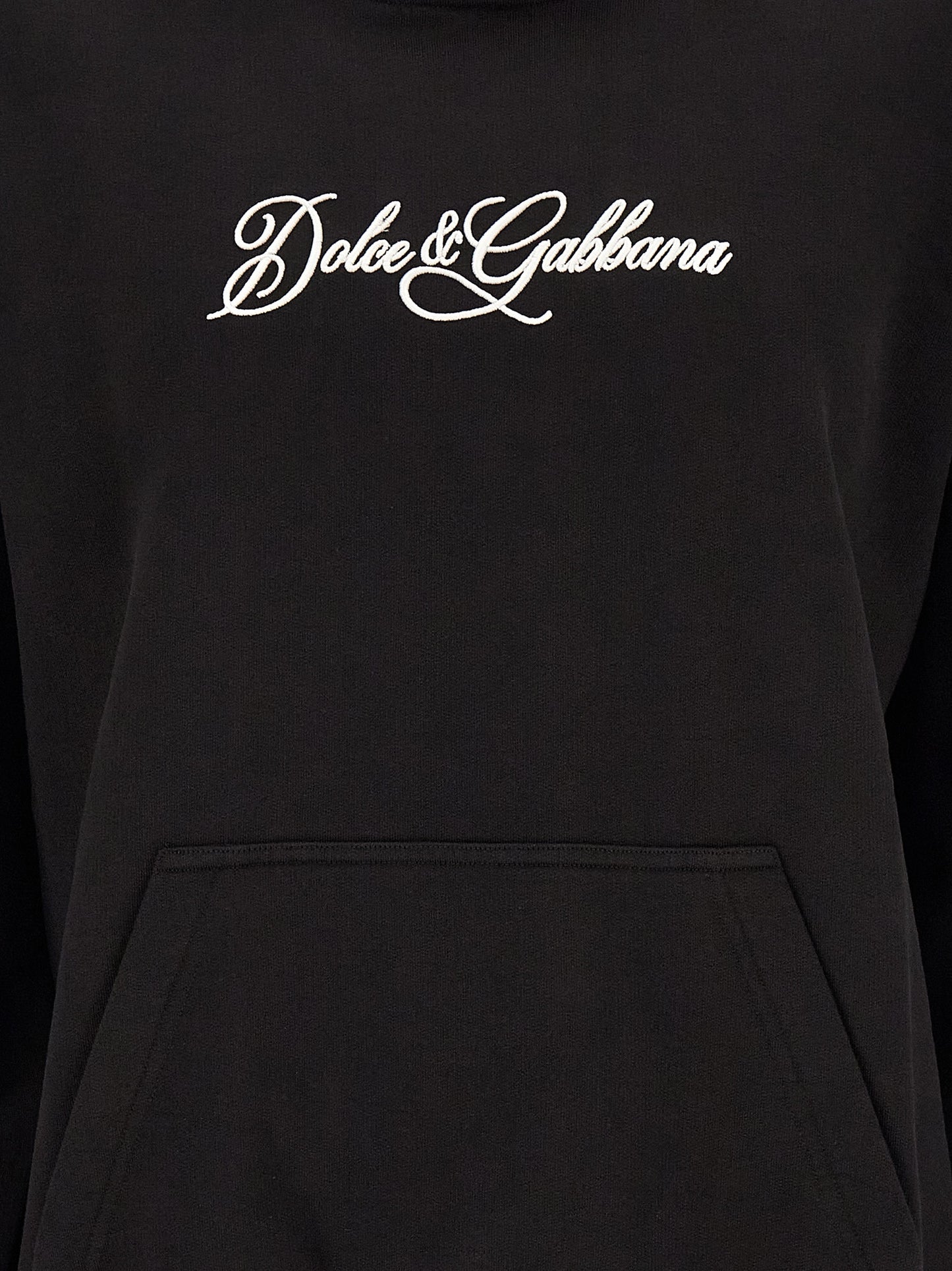 Sudadera De Algodón Negro En Corte Regular Marca Dolce & Gabbana