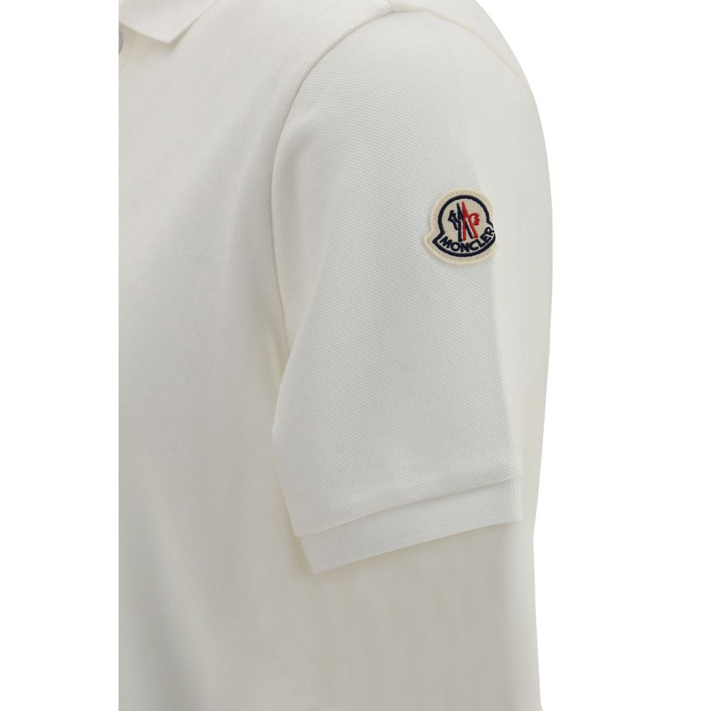 Polo Moncler en Coton Blanc Coupe Droite