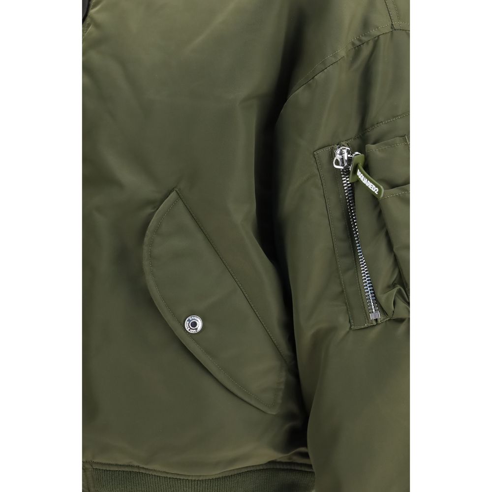 Chaqueta Bomber Dsquared² En Satín De Nylon Bicolor