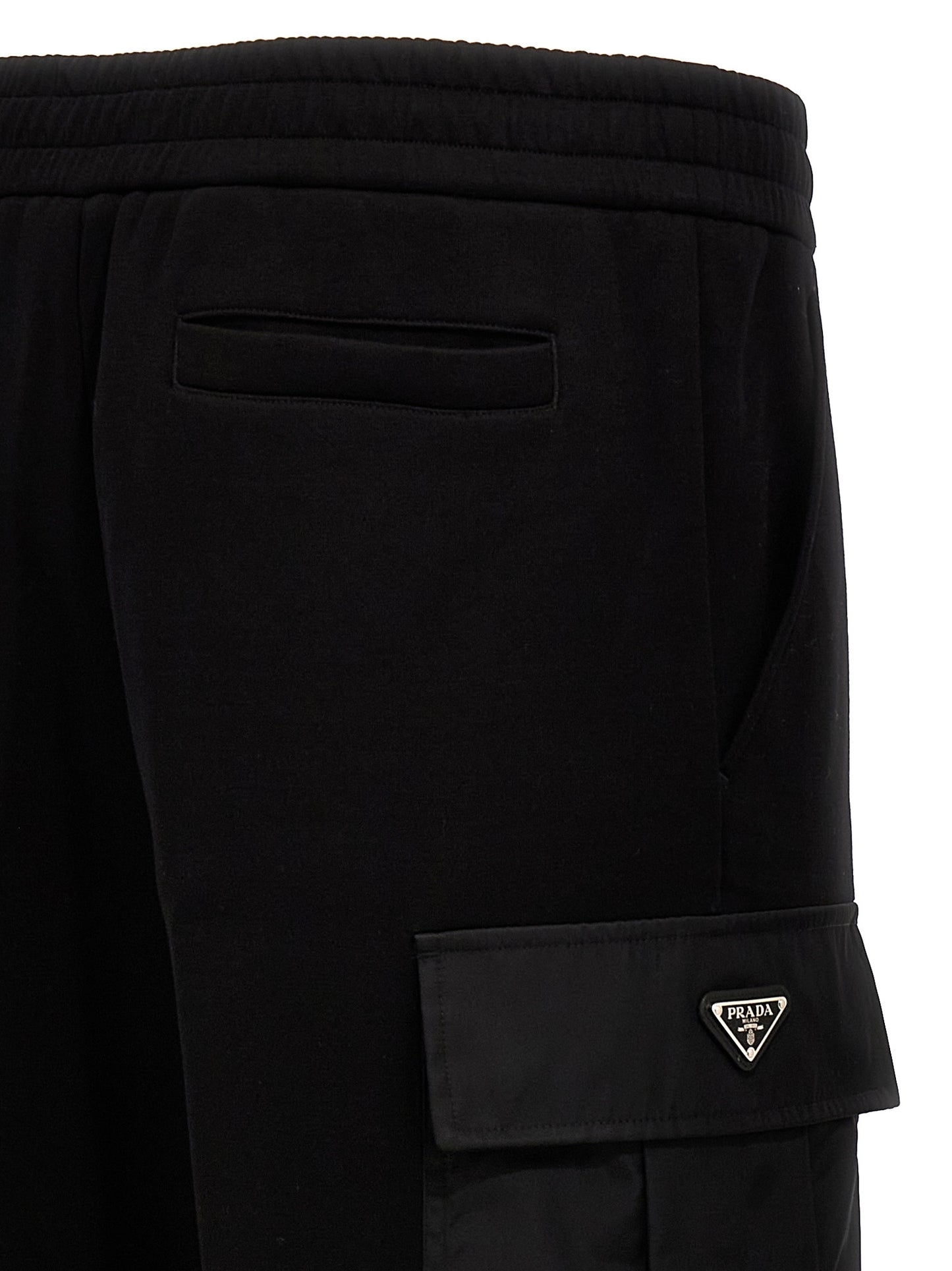 Prada Joggers Negros de Algodón - Pantalones Para El Entrenamiento