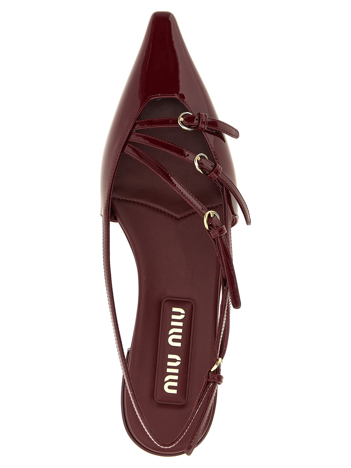 Miu Miu Ballets Bordeaux En Piel De Becerro - Confort Y Estilo Moderno