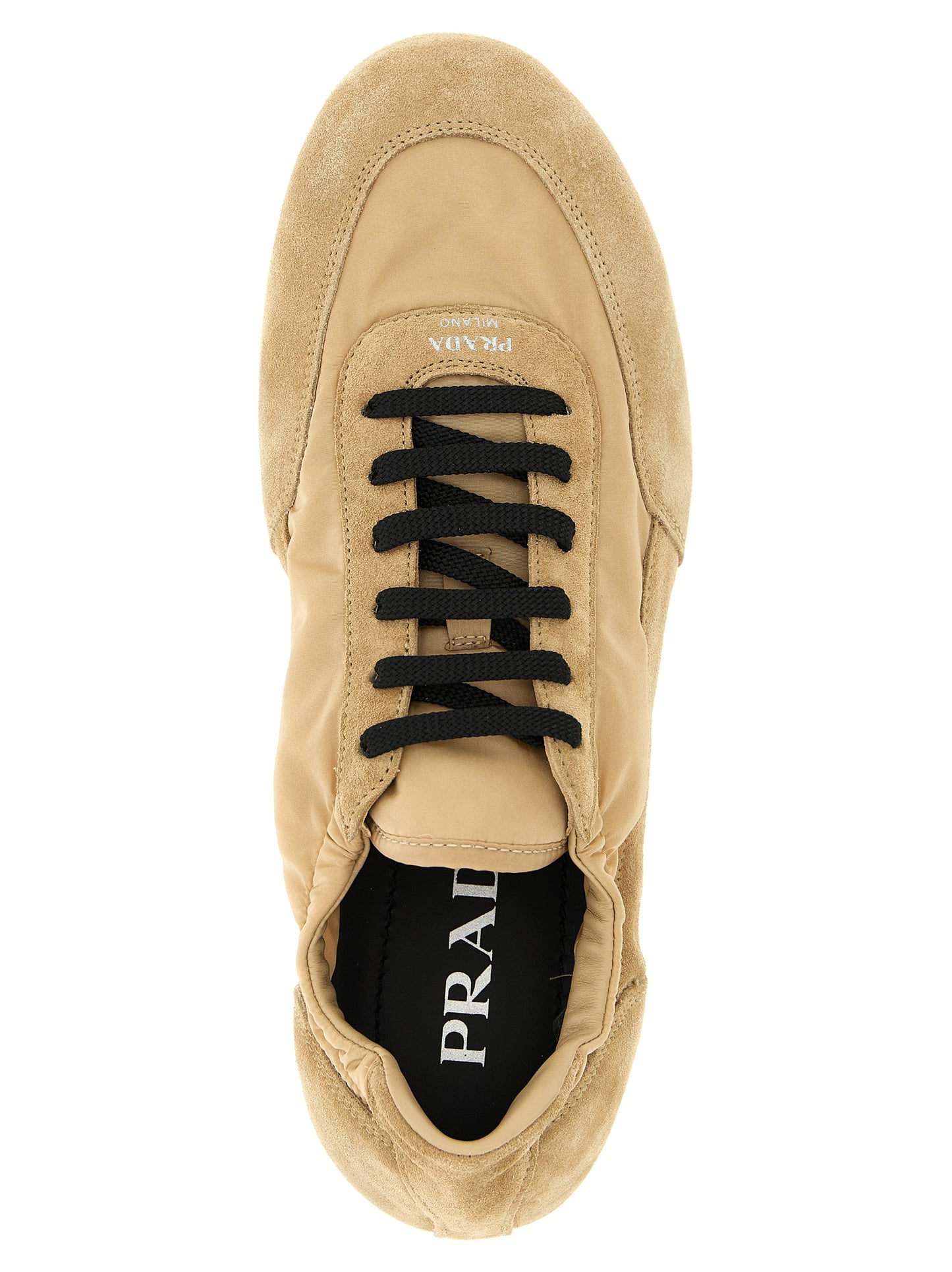 Prada Beige Nylon Collapse Sneakers