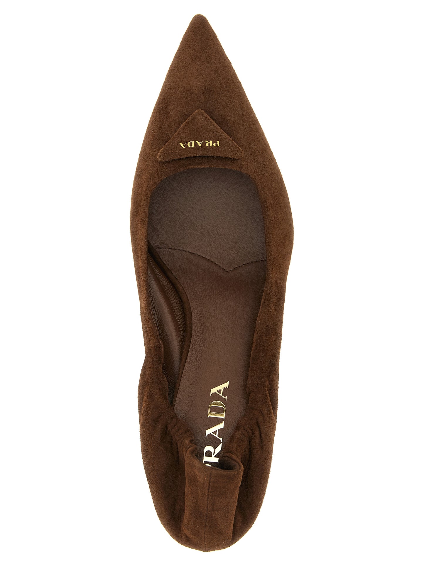 Prada Tacones De Tacón Medio De Piel De Cordero Marrón