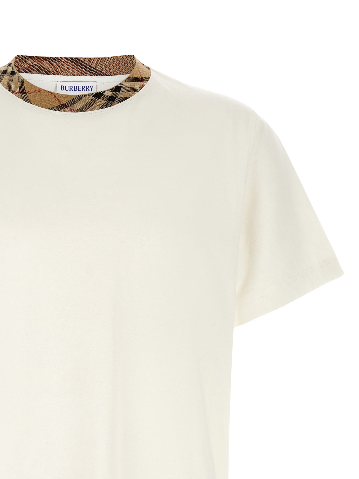 Camiseta Burberry De Algodón Beige Prenda Superior Básica