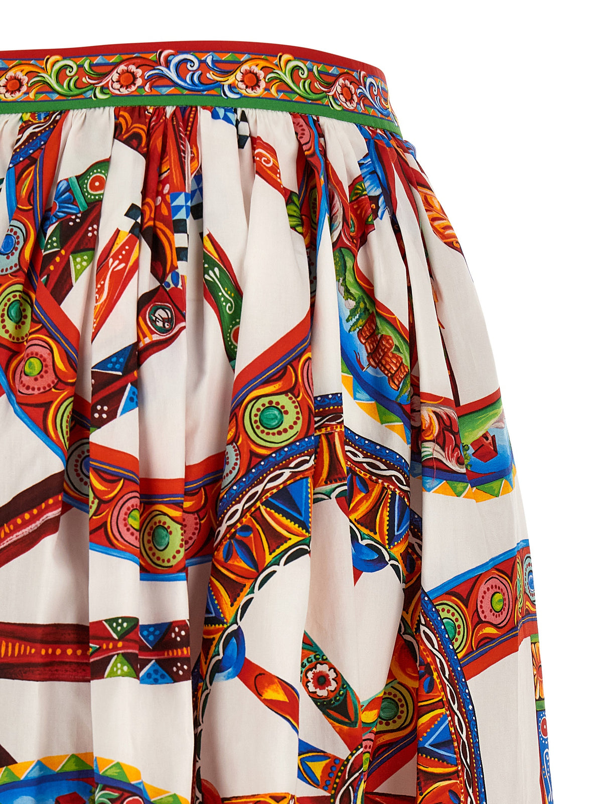 Falda Midi De Algodón Multicolor De La Marca Dolce & Gabbana