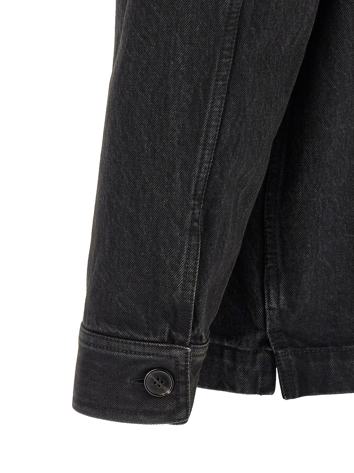 Blusa Overshirt Saint Laurent de Algodón Negro Puro