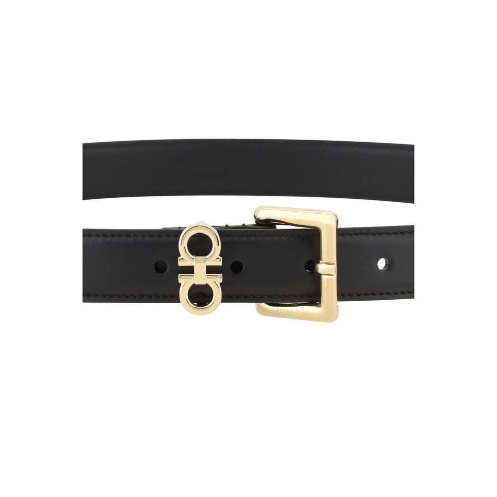 Ferragamo Black Calfskin Belt Bos Taurus Model