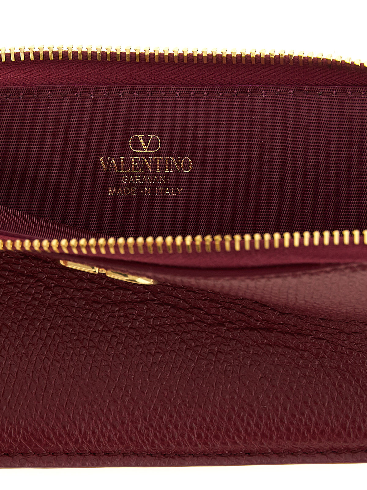 Valentino Garavani Lambskin Cardholder in Bordeaux