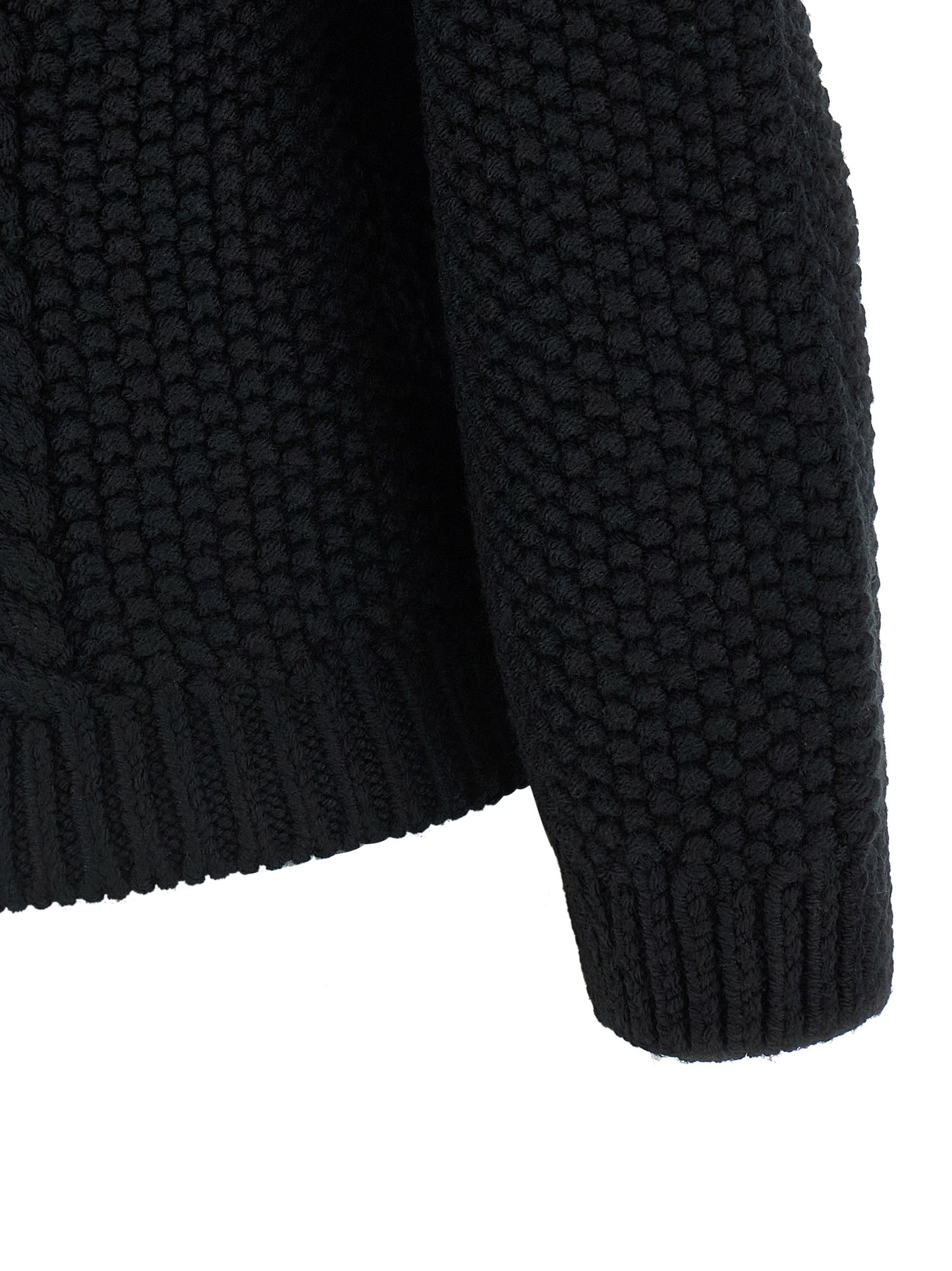 Cardigan court en laine noire Saint Laurent