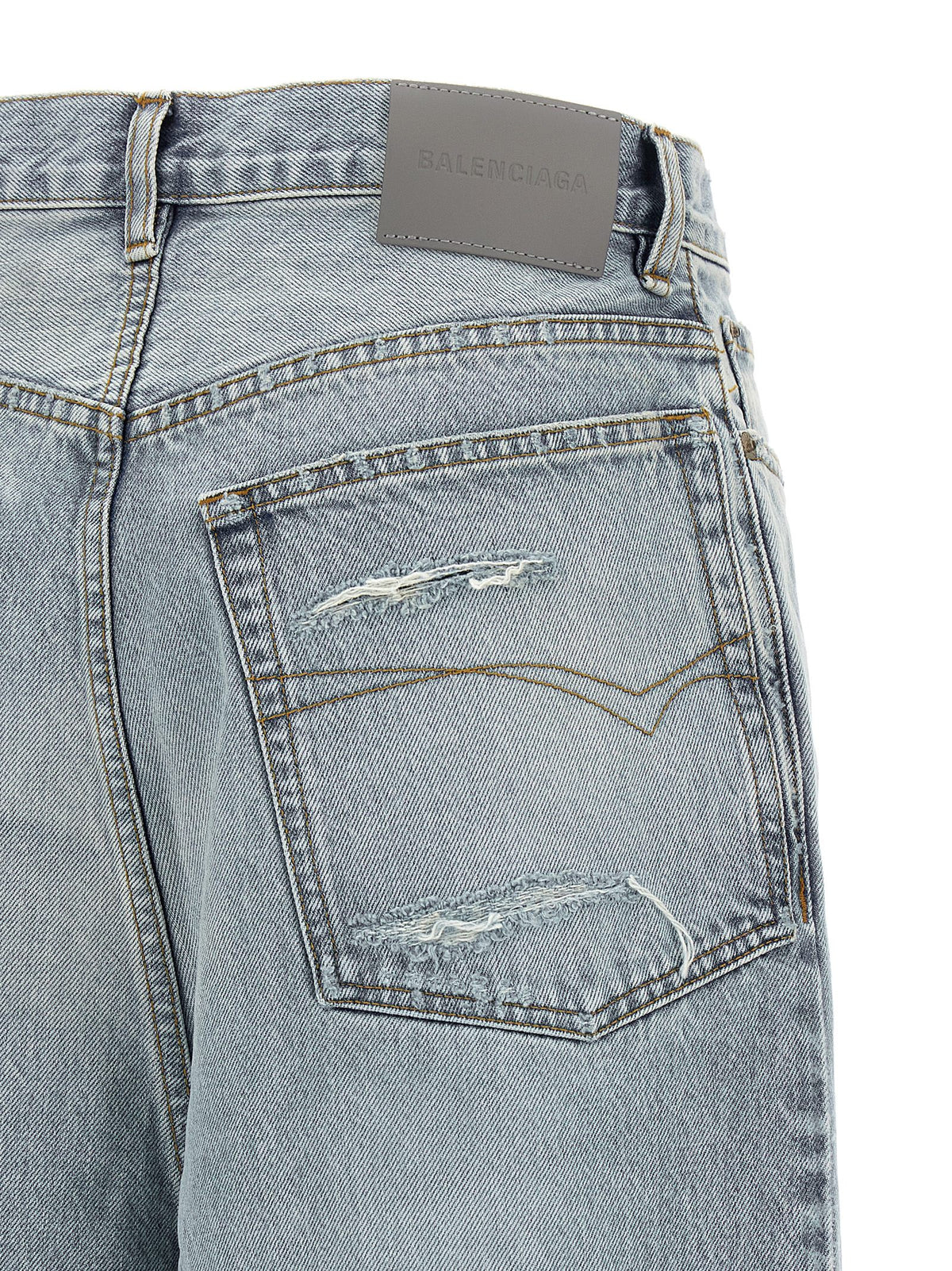 Balenciaga Vaqueros De Corte Amplio En Algodón Azul Claro