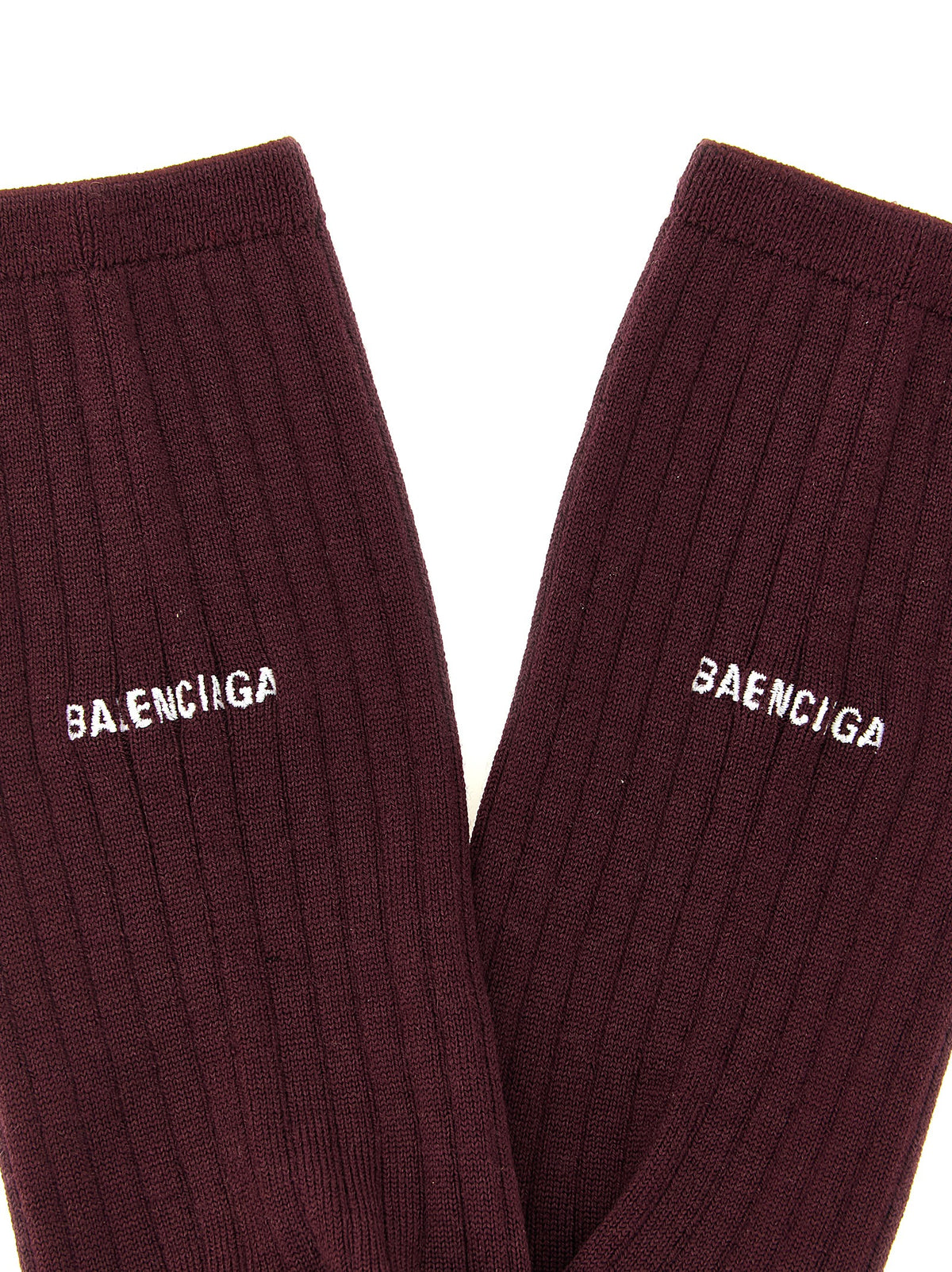 Calcetines De Lana De Balenciaga En Tono Burdeos Intenso