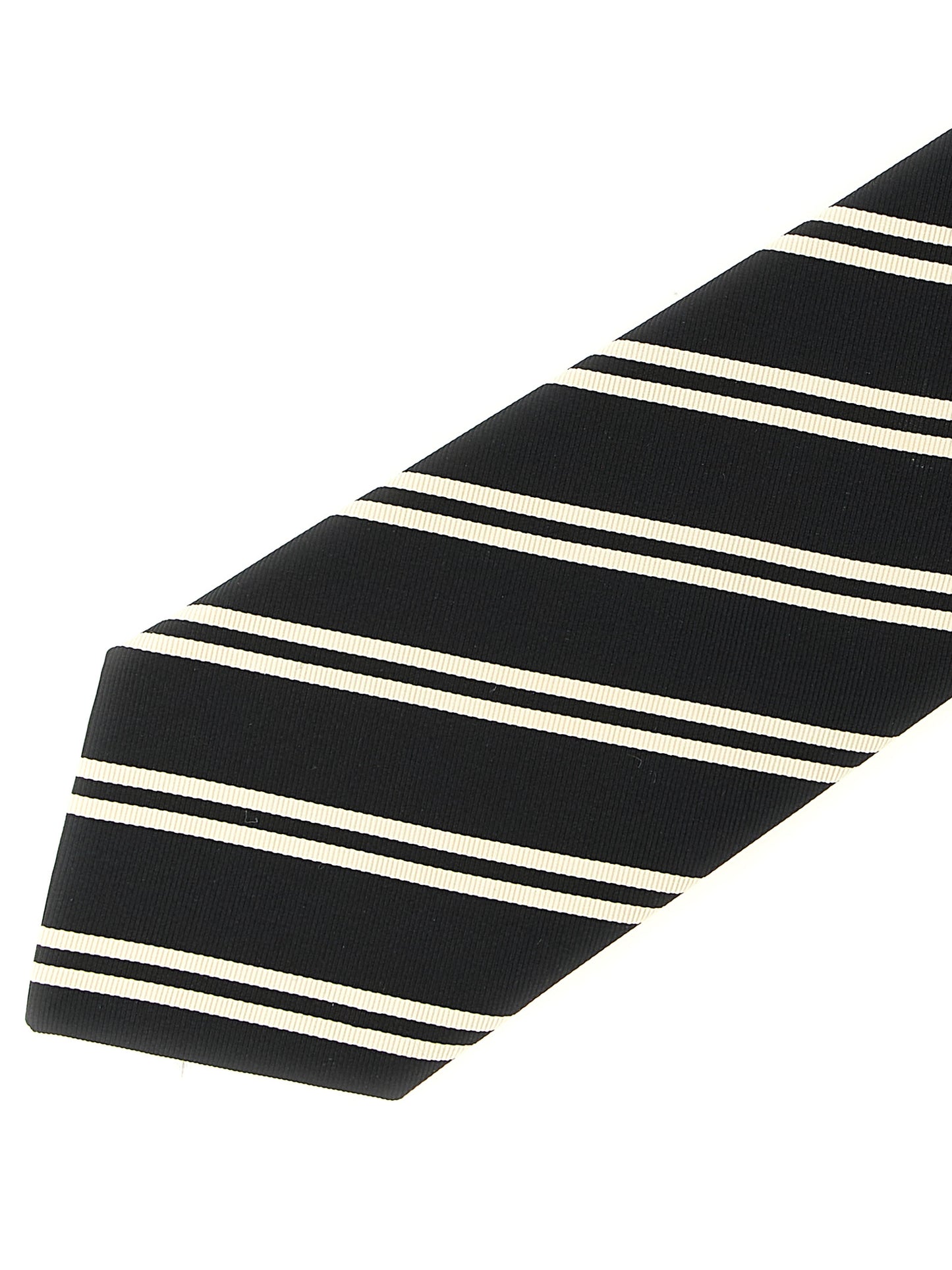 Cravate Saint Laurent en soie noire à nœud ferme
