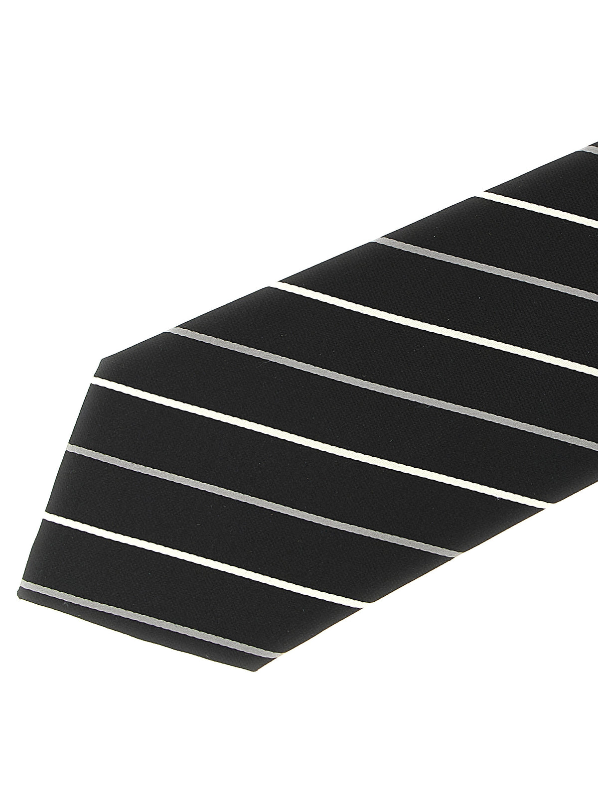 Corbata De Seda Negra Saint Laurent Diseño Moderno