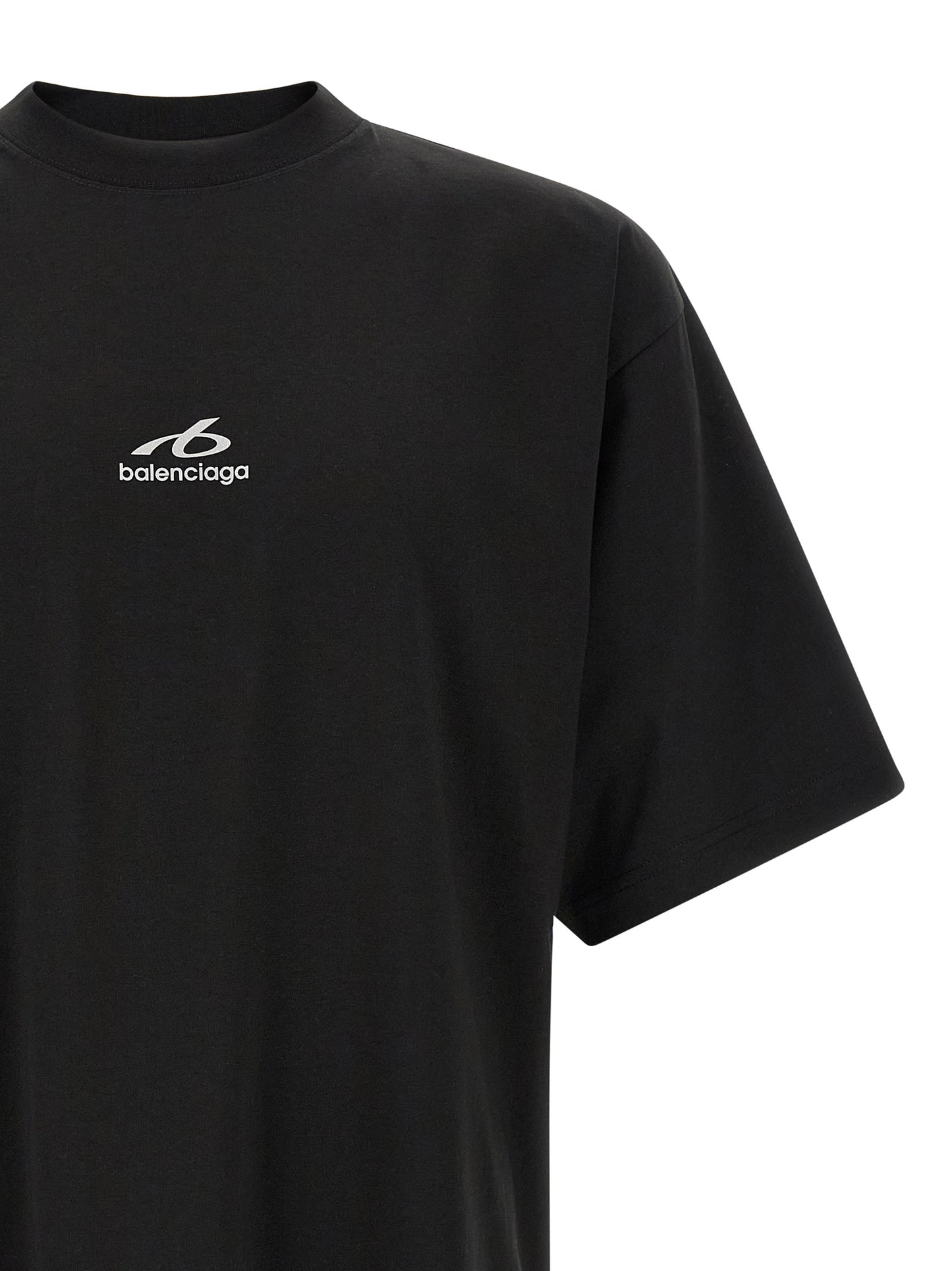 Camiseta De Algodón Balenciaga Negro Diseño Elegante
