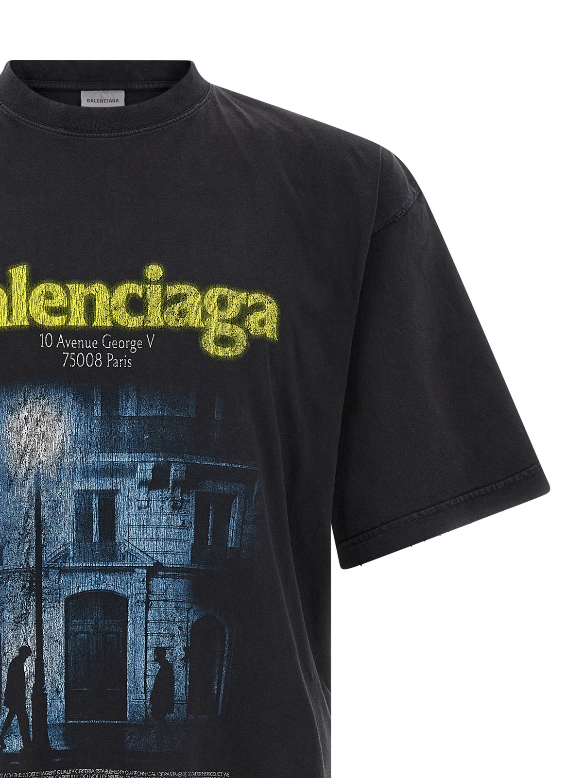 Camiseta Balenciaga De Algodón Negro Diseño Básico Atemporal