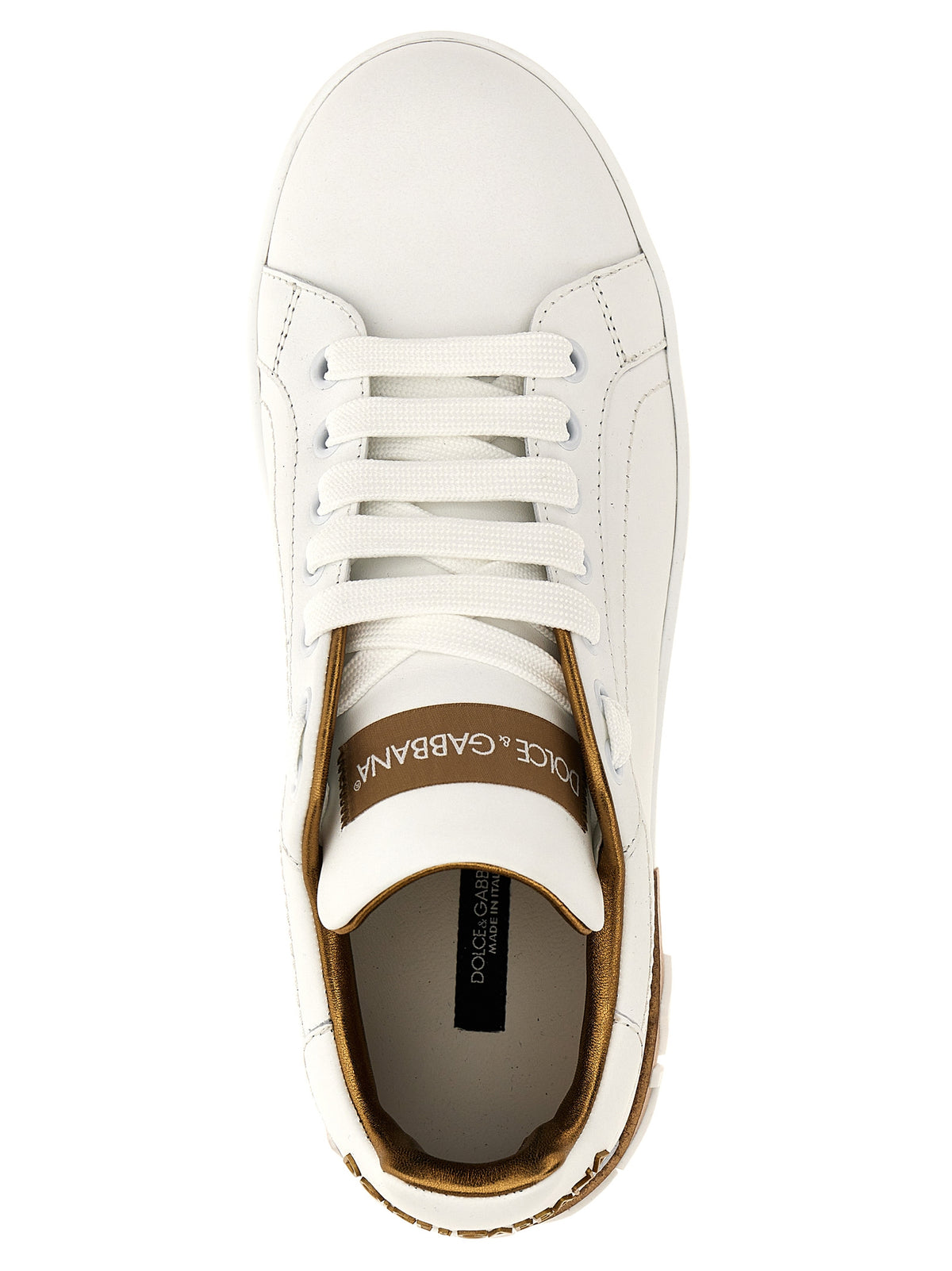 Baskets basses Dolce & Gabbana en cuir de veau doré