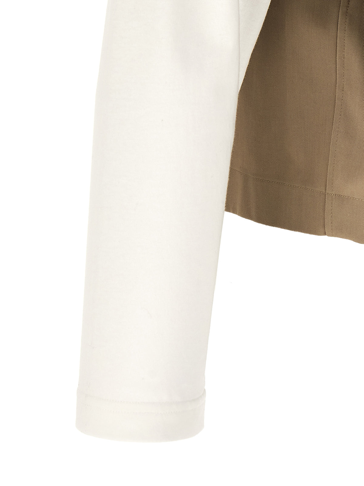 Balenciaga Blusa De Algodón Beige Diseño Bicapa Equilibrado