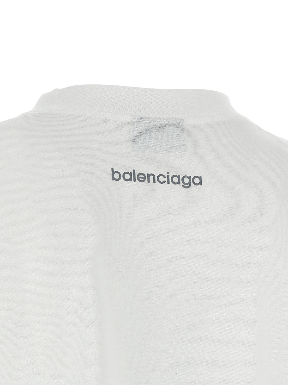 T-shirt en coton blanc Balenciaga avec des coupes précises