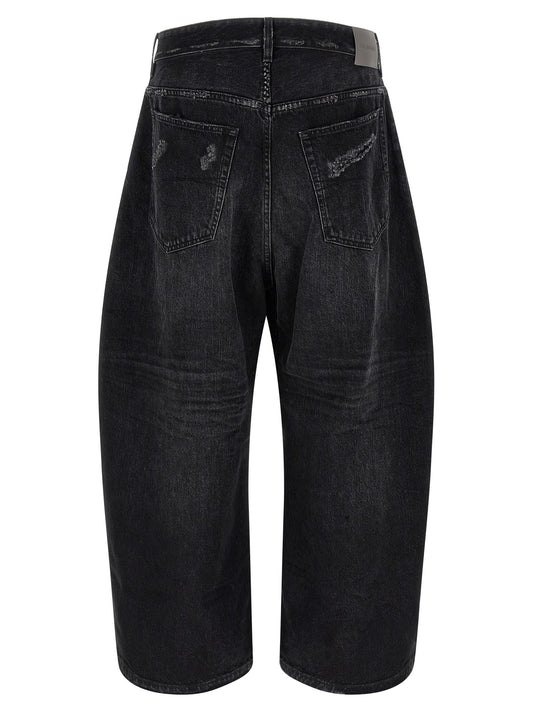 Balenciaga Black Cotton Cropped Jeans