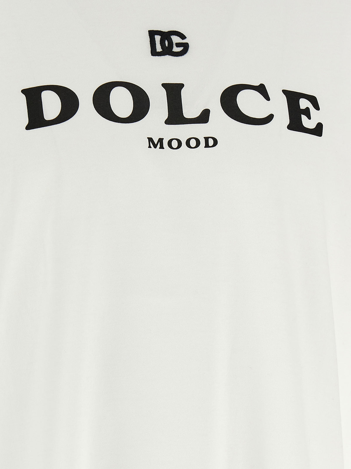 Dolce & Gabbana T-shirt blanc en coton avec imprimé sur le devant
