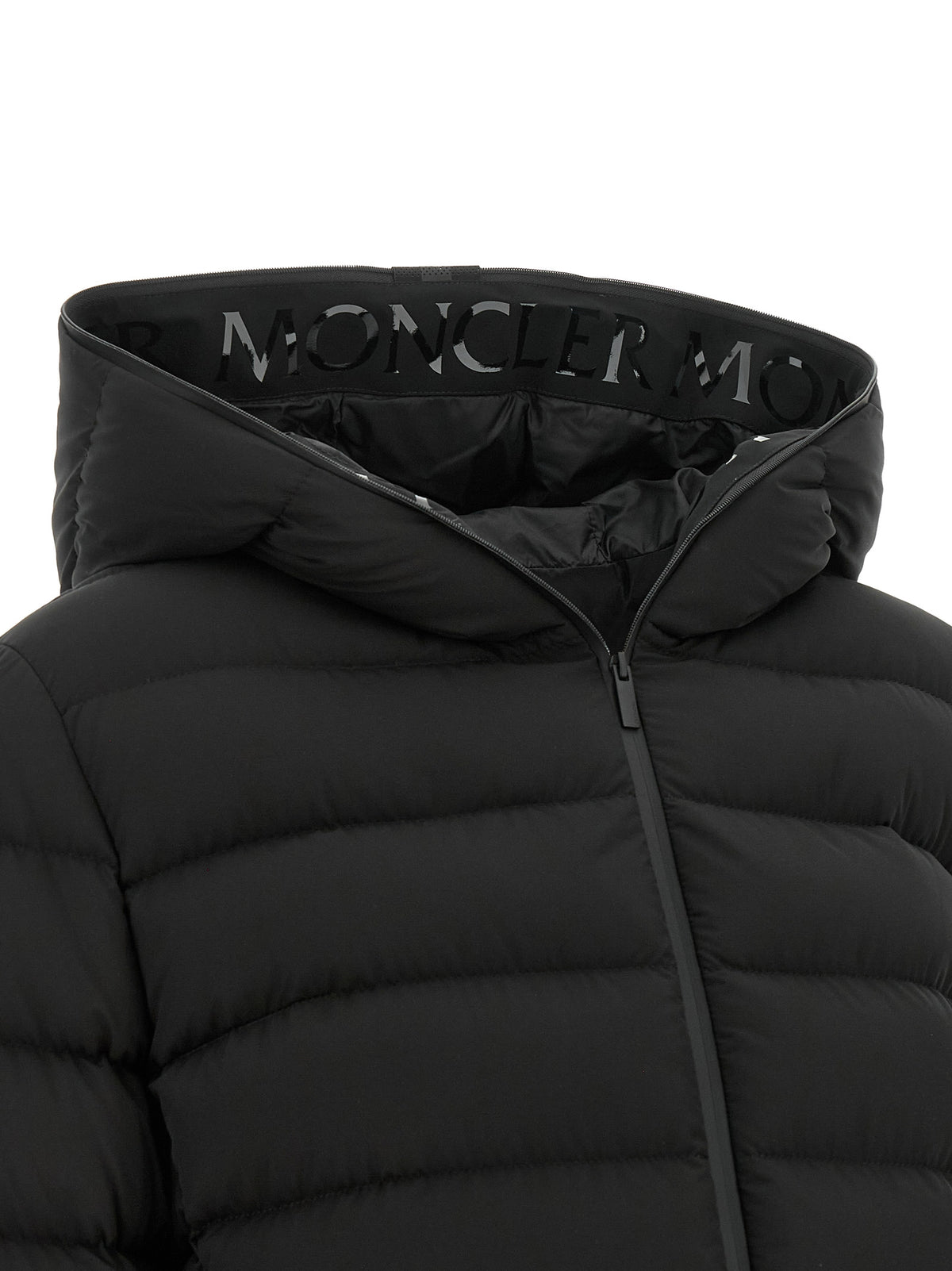 Doudoune Moncler noire en polyester, longueur intégrale
