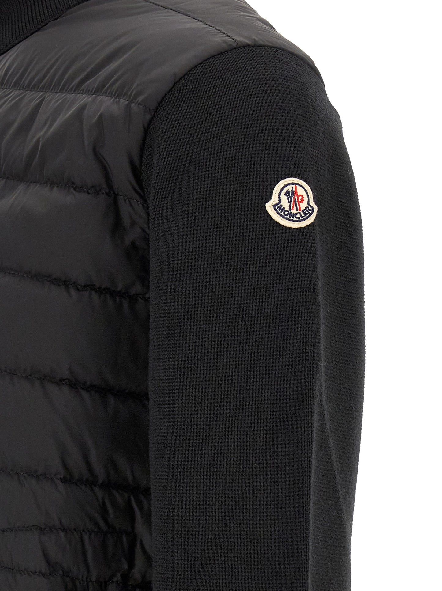 Moncler Cárdigan De Poliamida Negra Vestimenta Moderna España