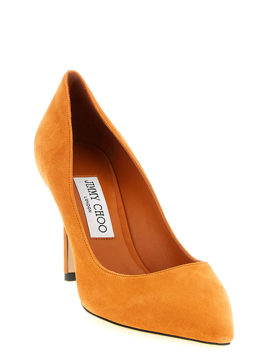 Bombas De Tacón Alto En Piel Naranja Jimmy Choo