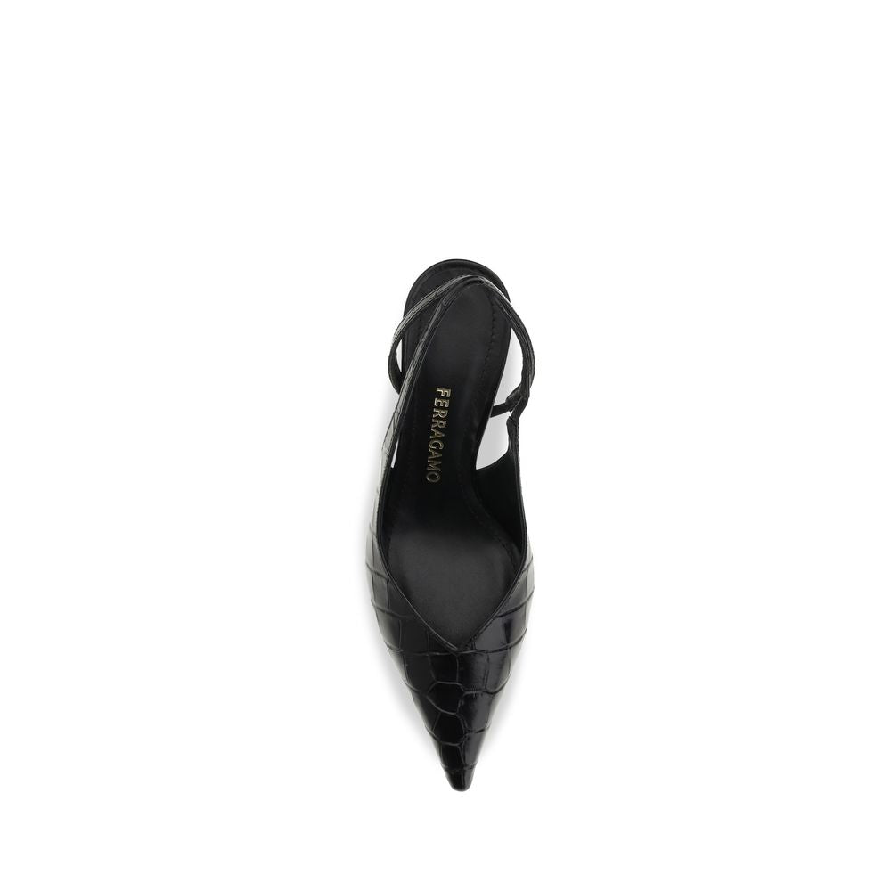 Bombas Ferragamo de Piel de Novillo Negras Modelo Bos Taurus
