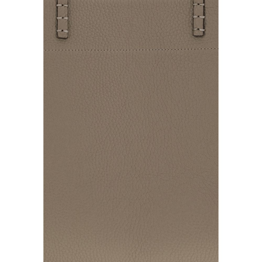 Bolso De Hombro Fendi De Piel De Becerro Beige Bos Taurus