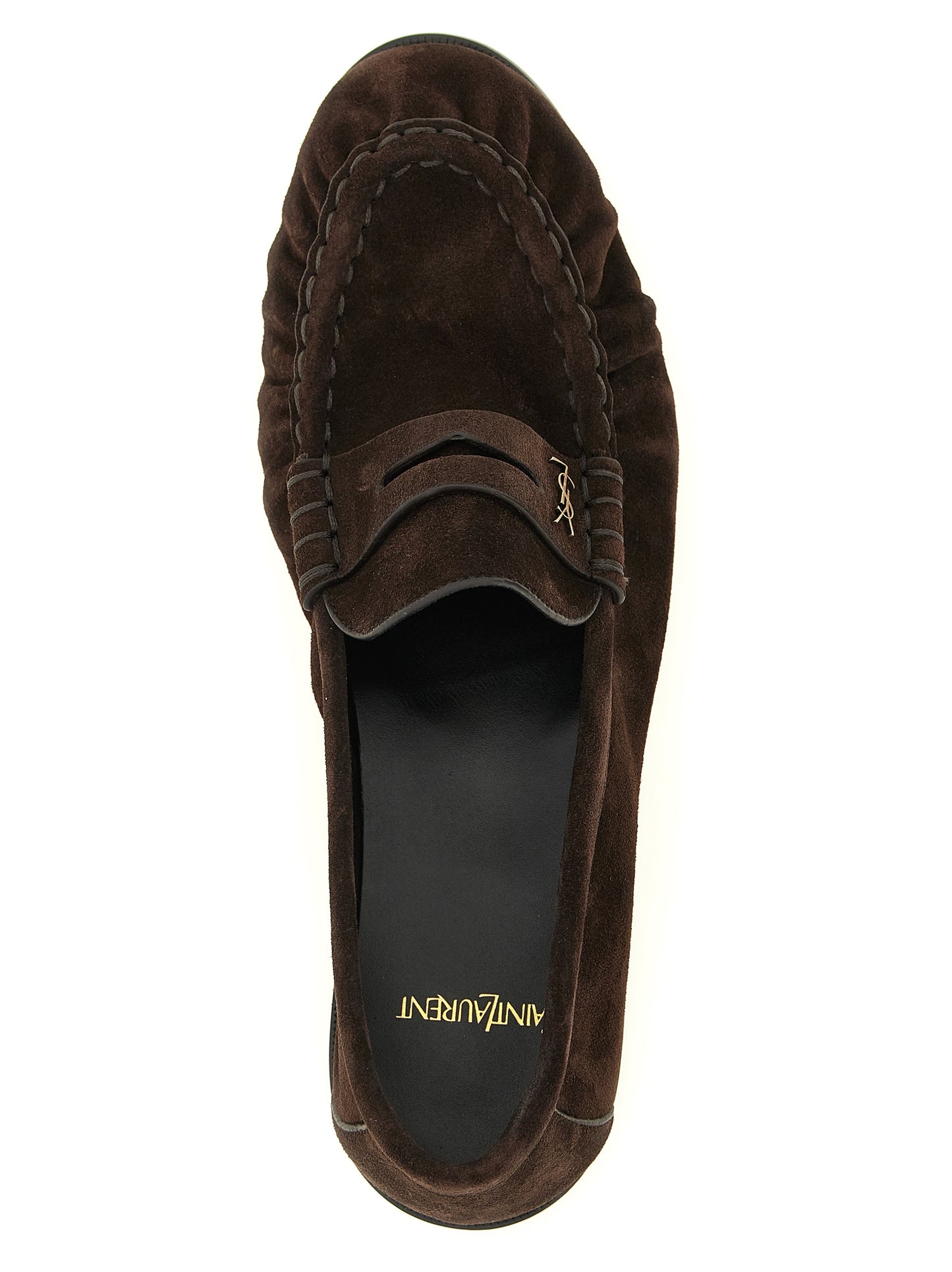 Saint Laurent Brown Calfskin Loafers - Slip-on Design