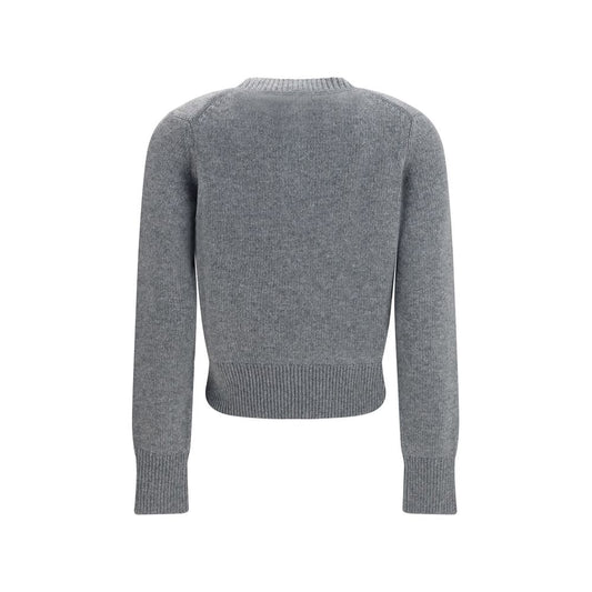 Cardigan Burberry de Lana Oves Aries Gris con Ajuste Regular