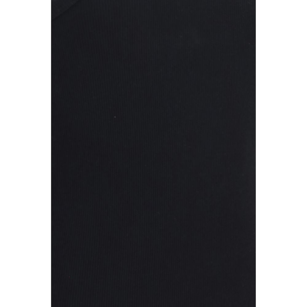 Camiseta De Algodón Negro Corte Ceñido Y Líneas Puras Dolce & Gabbana