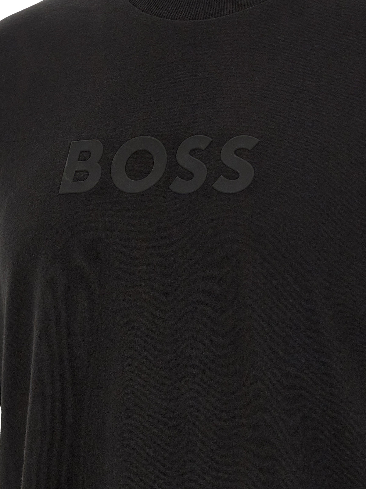 Hugo Boss T-shirt en coton noir texturé doux