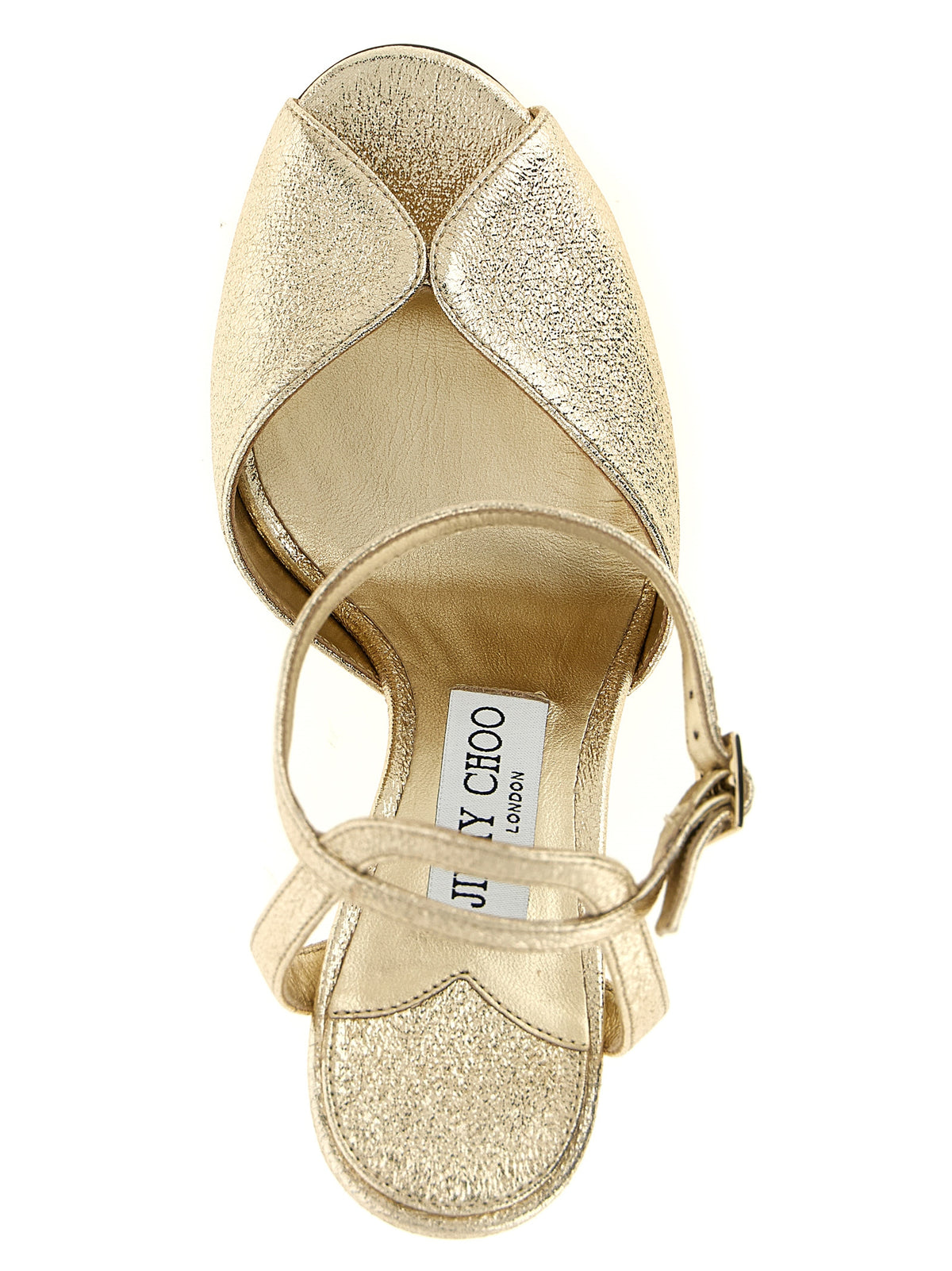 Sandales Jimmy Choo en cuir de chèvre à talon aiguille doré